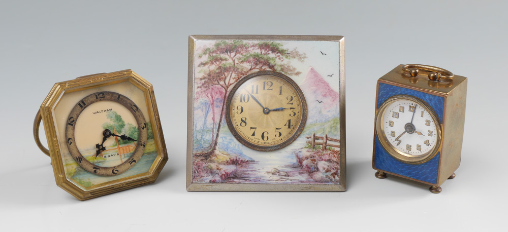 Appraisal: VINTAGE TRAVEL CLOCKS clocks total to include German brass case