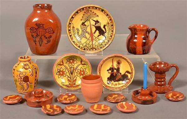 Appraisal: Miniature Pieces of Breininger Pottery Miniature Pieces of Breininger Pottery