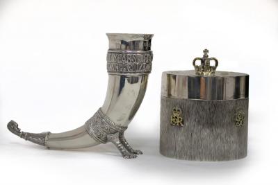 Appraisal: A Royal commemorative silver drinking horn Albert Edward Jones Birmingham