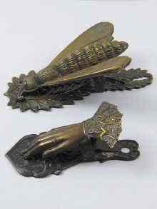 Appraisal: an unusual brass Victorian note clip in the form of