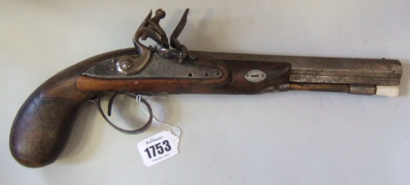 Appraisal: An English flintlock pistol by Tomlinson early th century cm