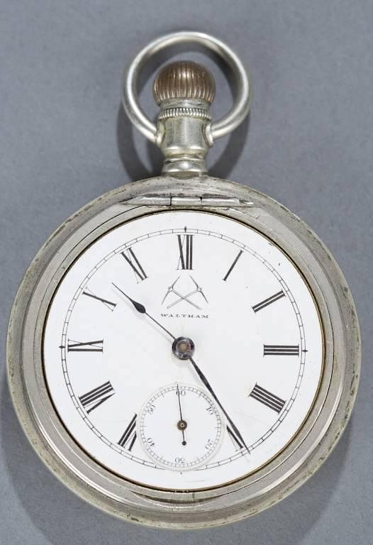 Appraisal: American Waltham miners pocket watch An American Waltham miners pocket