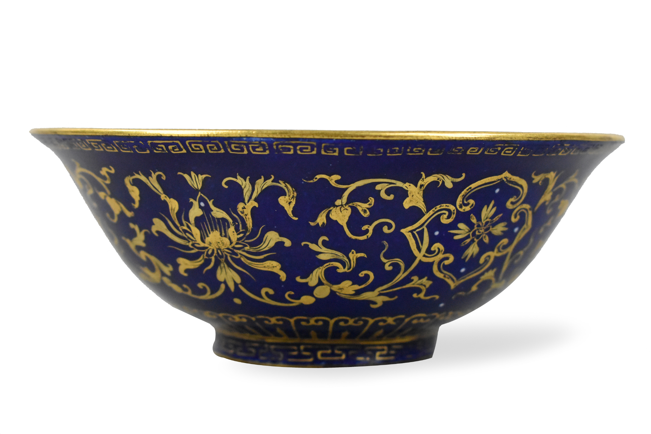 Appraisal: An important imperial gilt blue enamel bowl dating from Qianlong