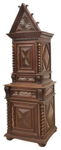 Appraisal: Unusual French carved walnut cabinet Bedel et Cie late th