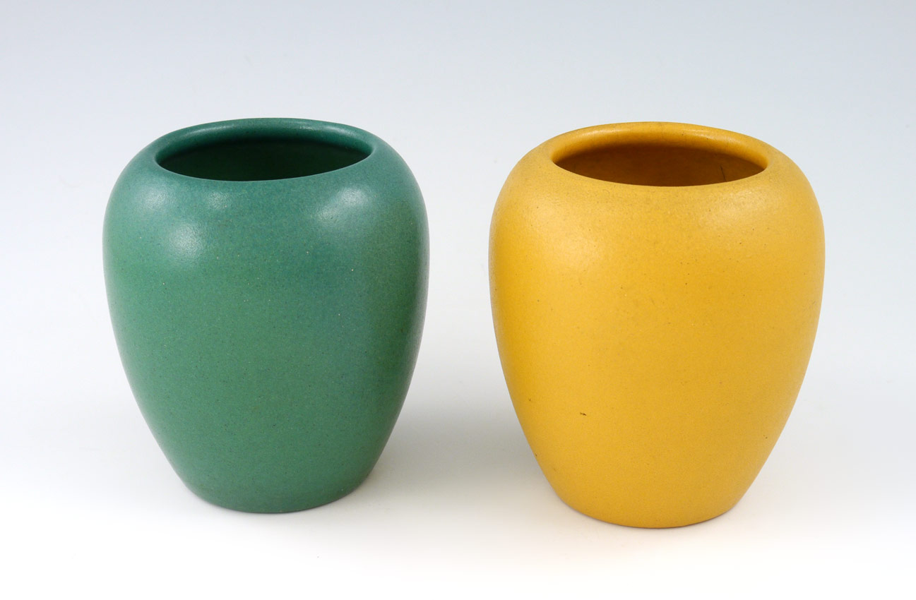 Appraisal: PIECE PAUL REVERE POTTERY VASES Each impressed with Paul Revere