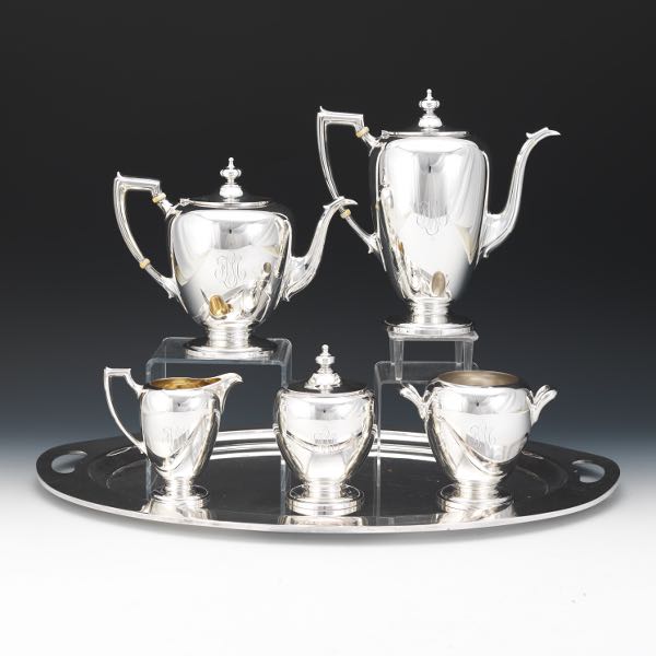 Appraisal: LUNT STERLING SILVER TEA AND COFFEE SERVICE Including a coffee