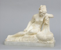 Appraisal: White Marble Sculpture of a Reclining Woman ca th Century