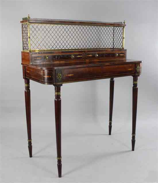 Appraisal: A Regency rosewood bonheur du jour attributed to John McLean