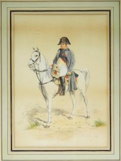 Appraisal: Ernest Meissonier Ink WC Painting of Napoleon FRANCE - An