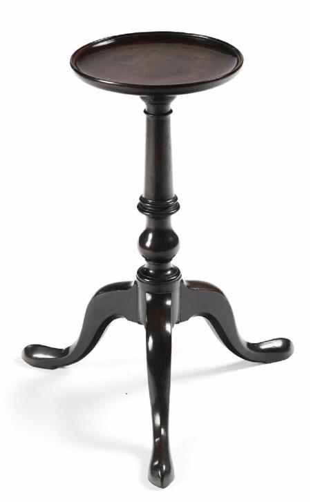 Appraisal: A George II mahogany kettle stand the circular dished top