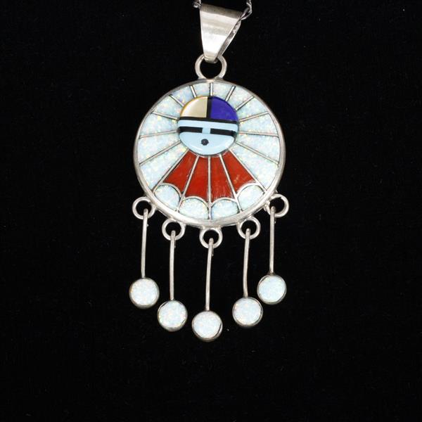 Appraisal: Native American Zuni Opal inlay Sun God Sterling Silver Pendant