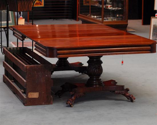 Appraisal: th C Mahogany Banquet Table in the Federal taste acanthus