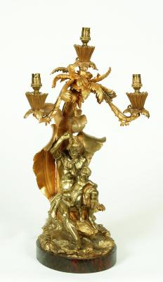 Appraisal: A GILT METAL FIGURAL TABLE LAMP Italian d possibly French