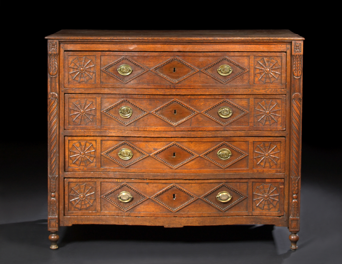 Appraisal: Italian Carved Oak Commode third quarter th century the rectangular