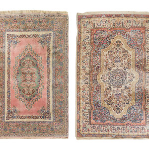 Appraisal: Two Kirman Wool Rugs Circa First feet inches x feet