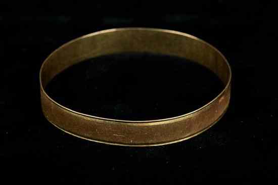 Appraisal: EGYPTIAN K YELLOW GOLD BANGLE BRACELET Wt gms