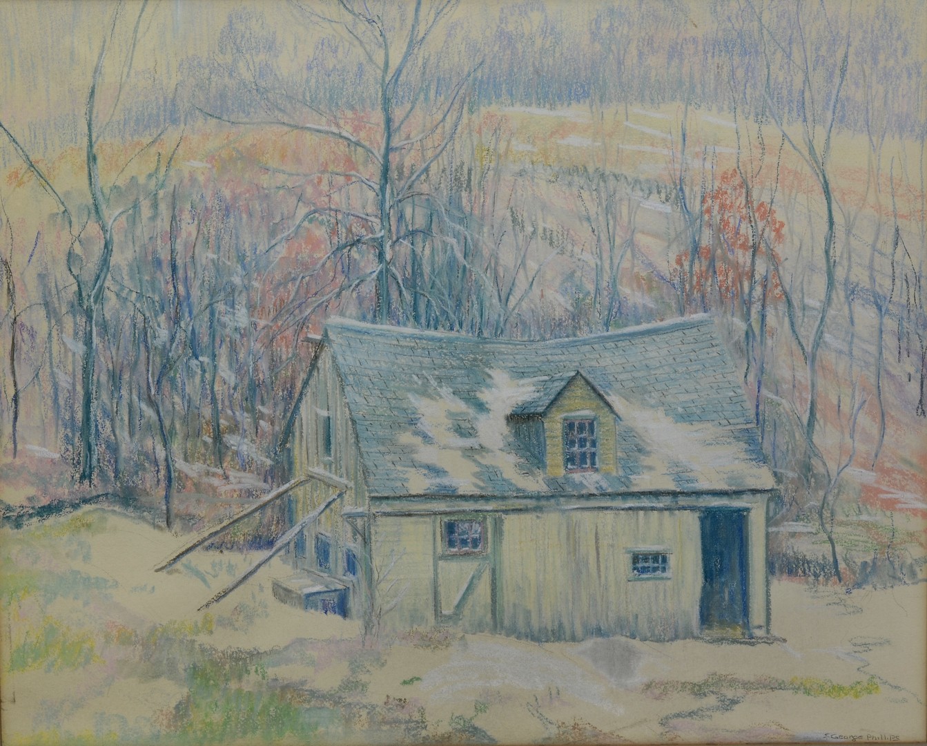 Appraisal: Samuel George Phillips American PA NY - pastel Barn in