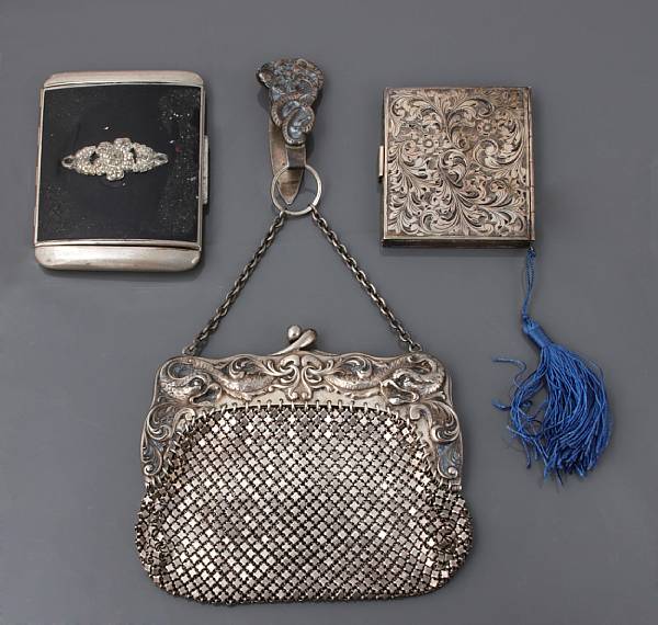 Appraisal: A group of ten silver and silverplate ladies purses and