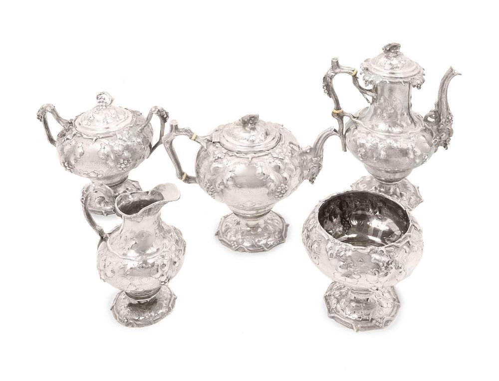 Appraisal: A Tiffany Co Silver Five-Piece Tea and Coffee Service Height