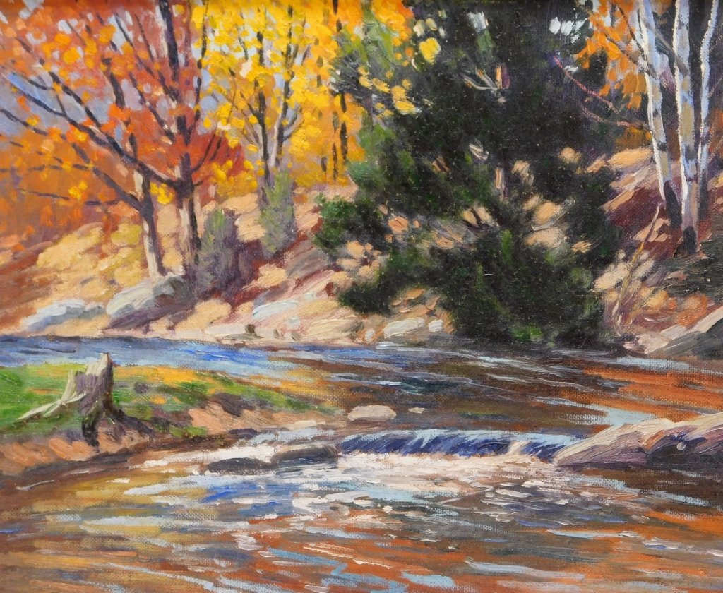 Appraisal: C GORDON HARRIS AUTUMNAL LANDSCAPE PAINTING Rhode Island - Impressionist