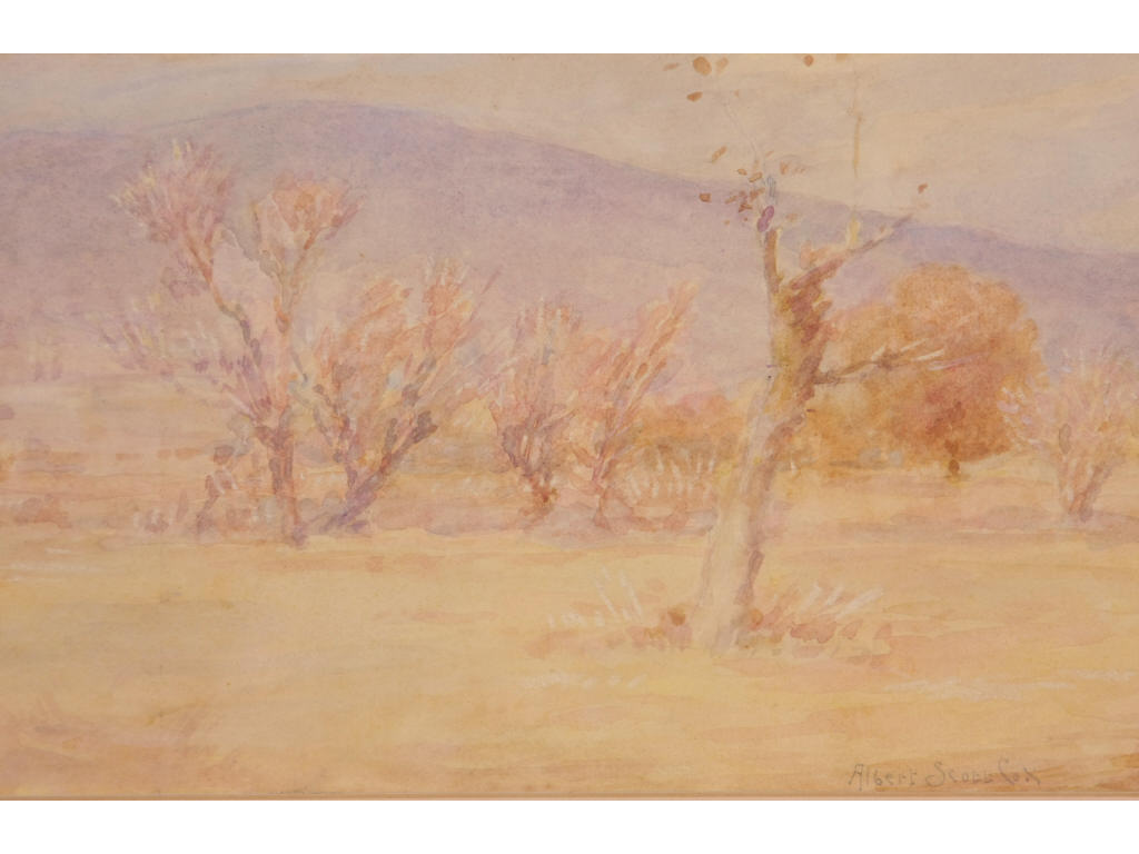 Appraisal: Albert Scott Cox MA NY - Autumn Hudson watercolor depicts