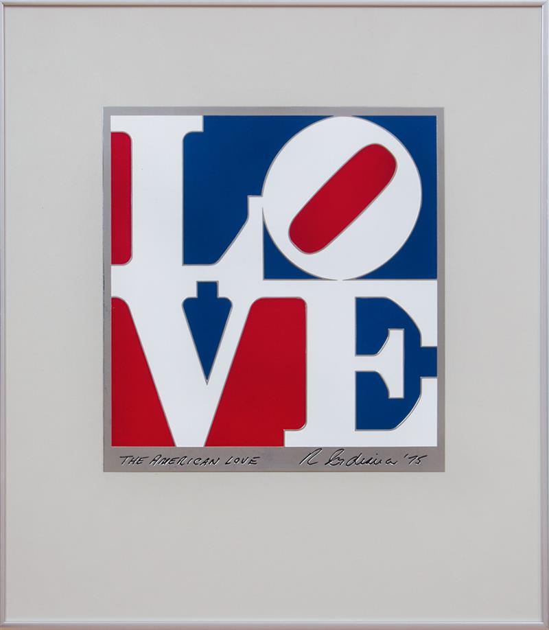 Appraisal: ROBERT INDIANA b THE AMERICAN LOVE TWO IMPRESSIONS Two enameled