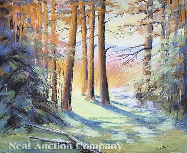 Appraisal: Leon Wyczolkowski Polish - In the Mountain Forest pastel on