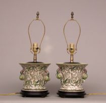 Appraisal: Pair of Table Lamps Contemporary Both of baluster shape with