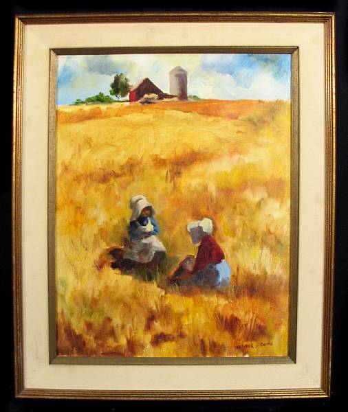 Appraisal: Jeanne Down American th century Children in a Wheat Field