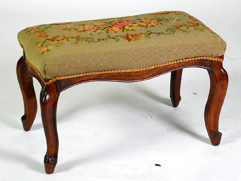 Appraisal: LATE NINETEENTH EARLY TWENTIETH CENTURY ELM LONG STOOL the serpentine