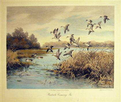 Appraisal: piece Color Photogravure Clark Roland Pintails Coming In New York