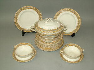 Appraisal: A Crown Staffordshire floral decorated part tea set together with