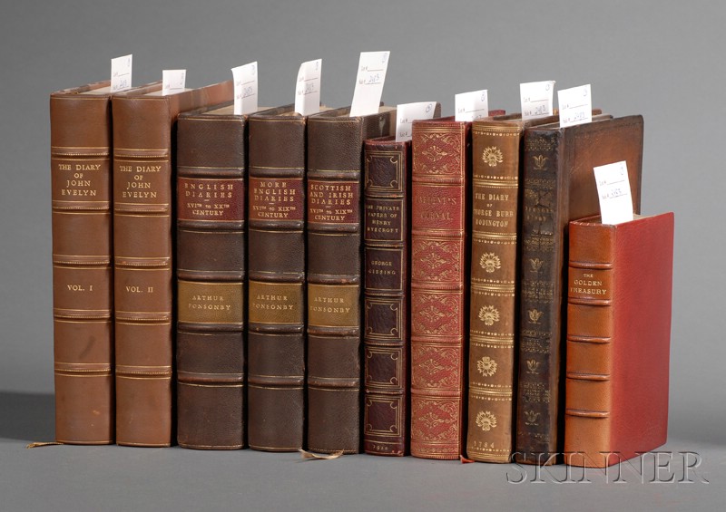 Appraisal: Decorative Bindings Nine Titles in Ten Volumes mainly comprising diaries