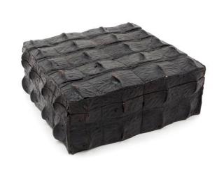 Appraisal: A Large Alligator Skin Table Casket th th century of