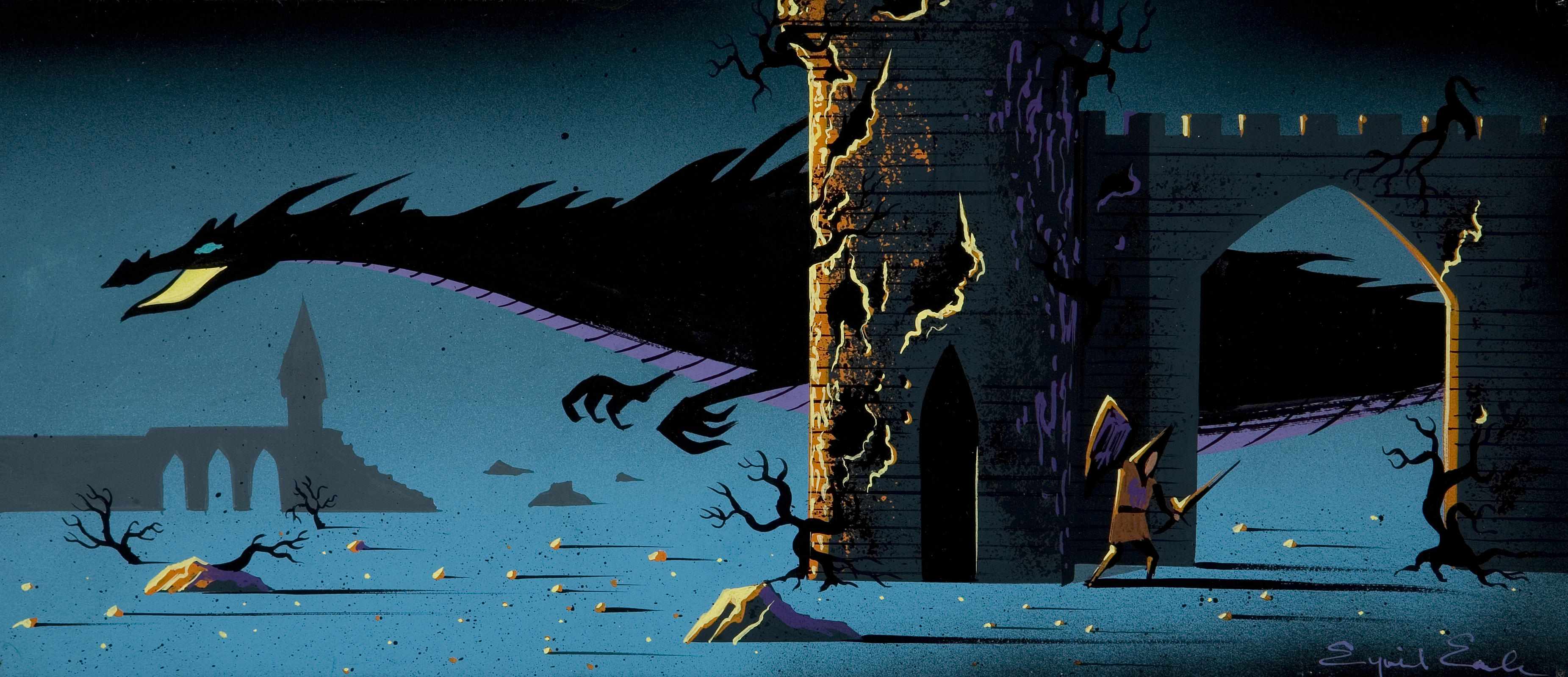 Appraisal: An Eyvind Earle concept painting from Sleeping Beauty watercolor on