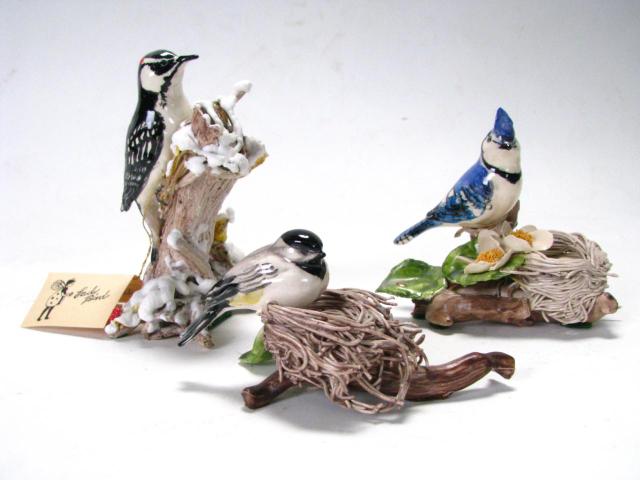 Appraisal: Selection of three Barbara Kuhlman Richmond IN sculptor bird figurines