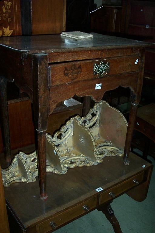 Appraisal: A small th century oak and fruit wood side table