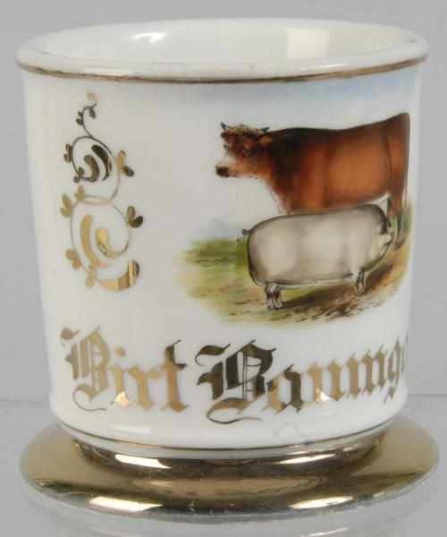 Appraisal: Farmer Shaving Mug Description Marked Birt Baumgardner across top Detailed