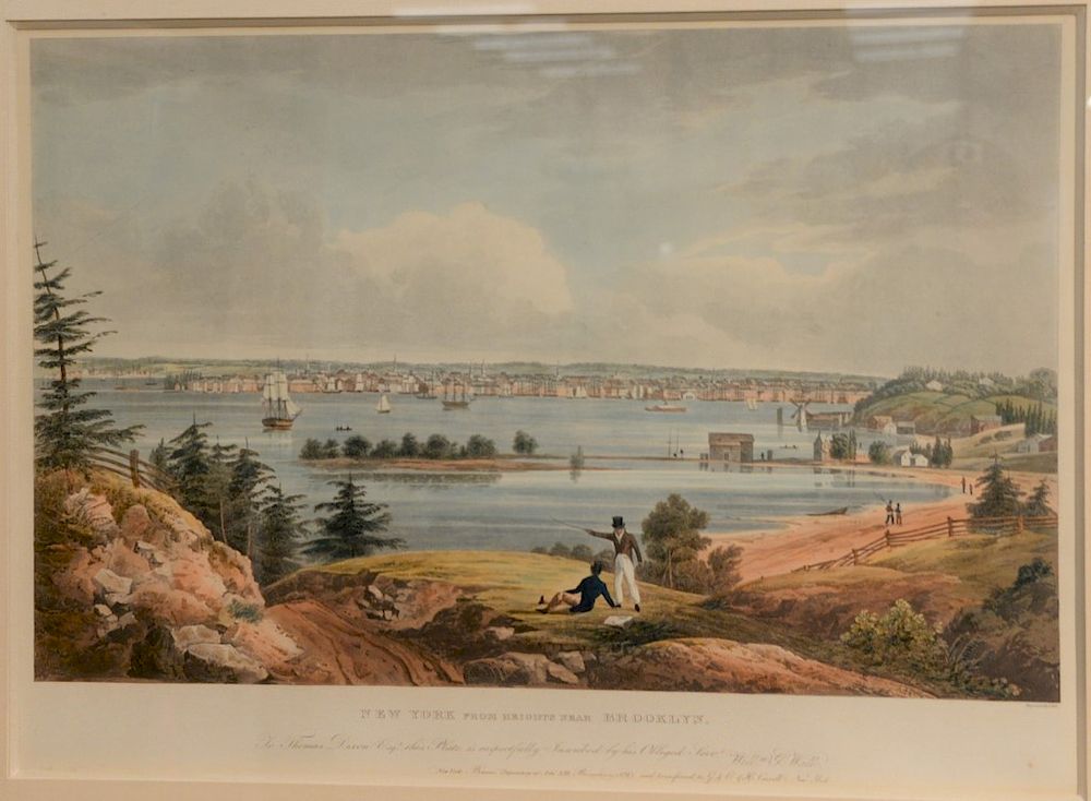 Appraisal: John Hill - after Hall engraving New York from Heights