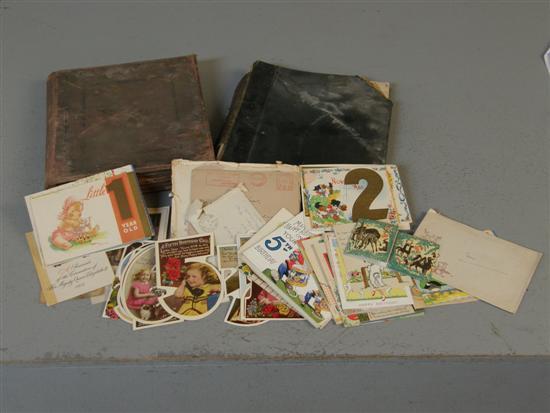 Appraisal: Victorian scrapbook and an album of greetings cards etc