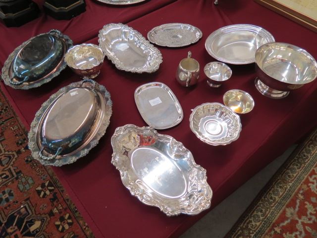 Appraisal: pcs Silverplate Serving Itema includes bread tray covered entrees bowls