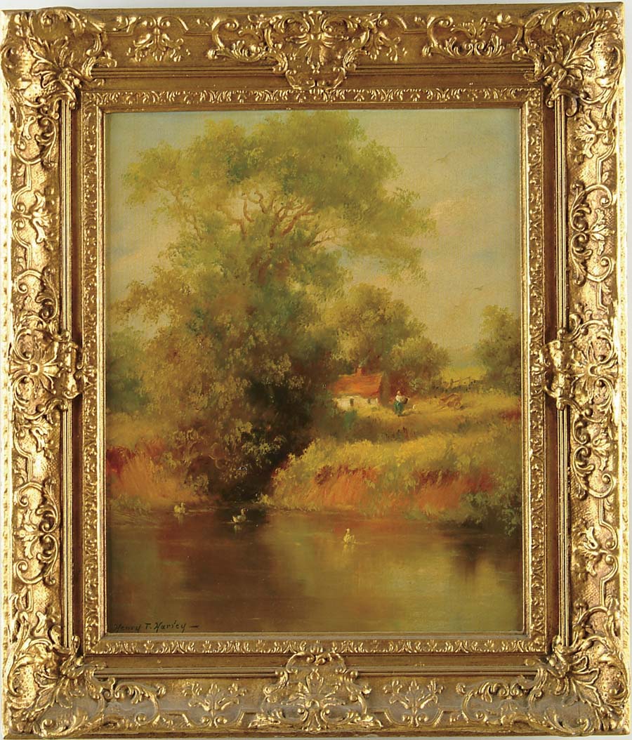 Appraisal: HENRY T HARVEY British th Century THE DUCK POND Signed