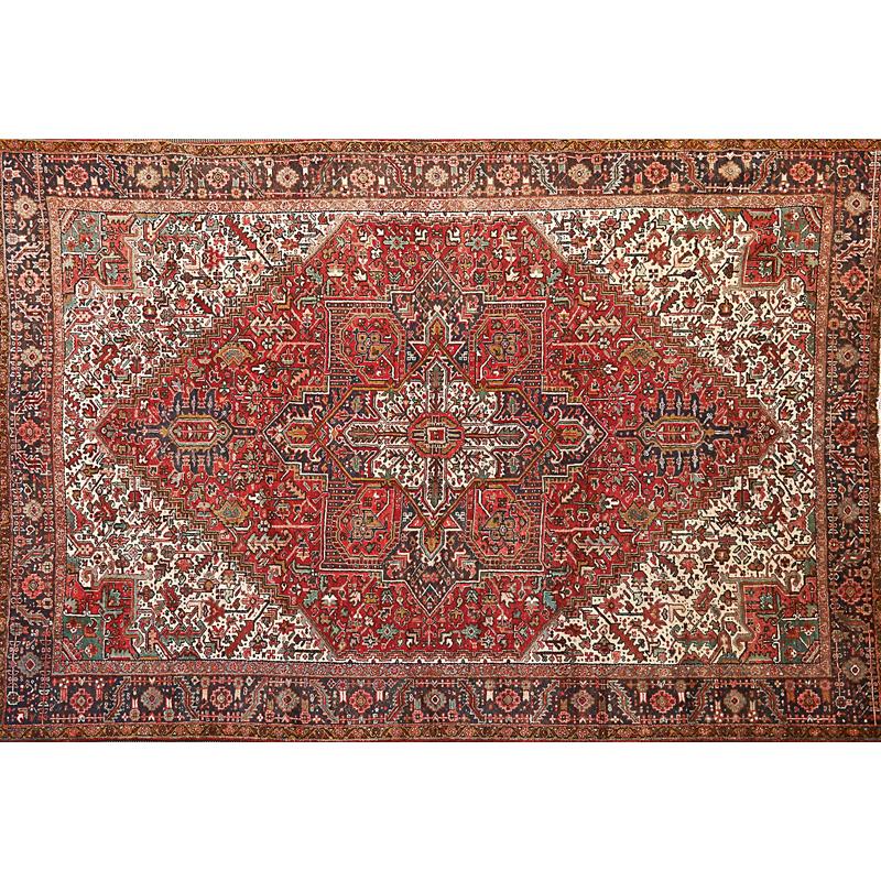 Appraisal: PERSIAN HERIZ Hand-knotted wool carpet Condition Report Excellent condition