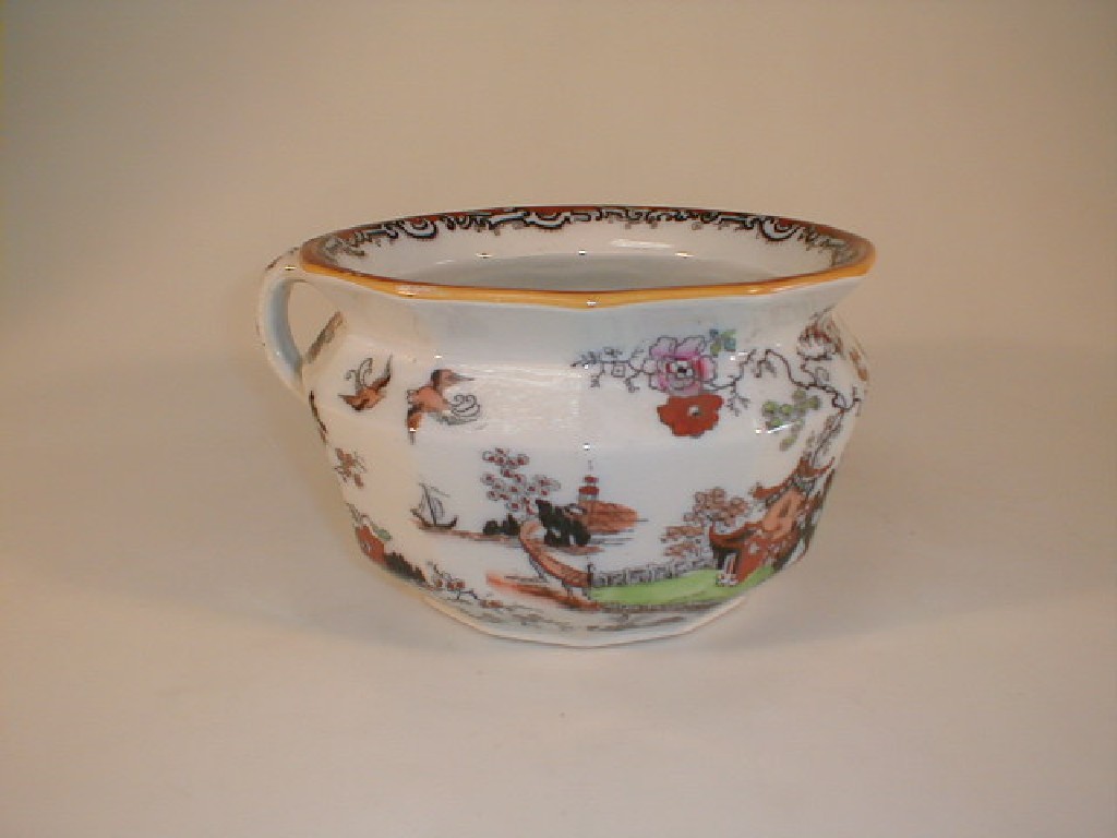 Appraisal: A Masons ironstone chamber pot of dodecagonal baluster form printed