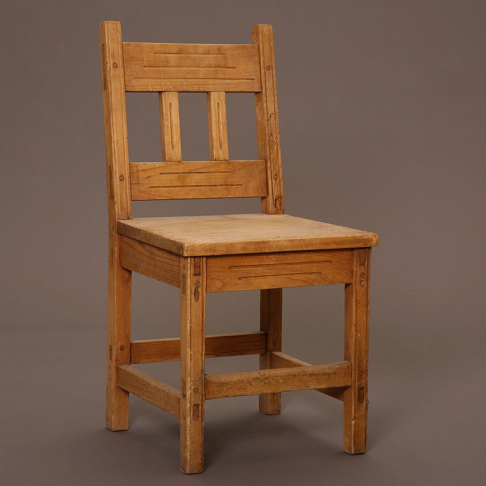 Appraisal: New Mexico Two Wooden Side Chairs New Mexico Two Wooden