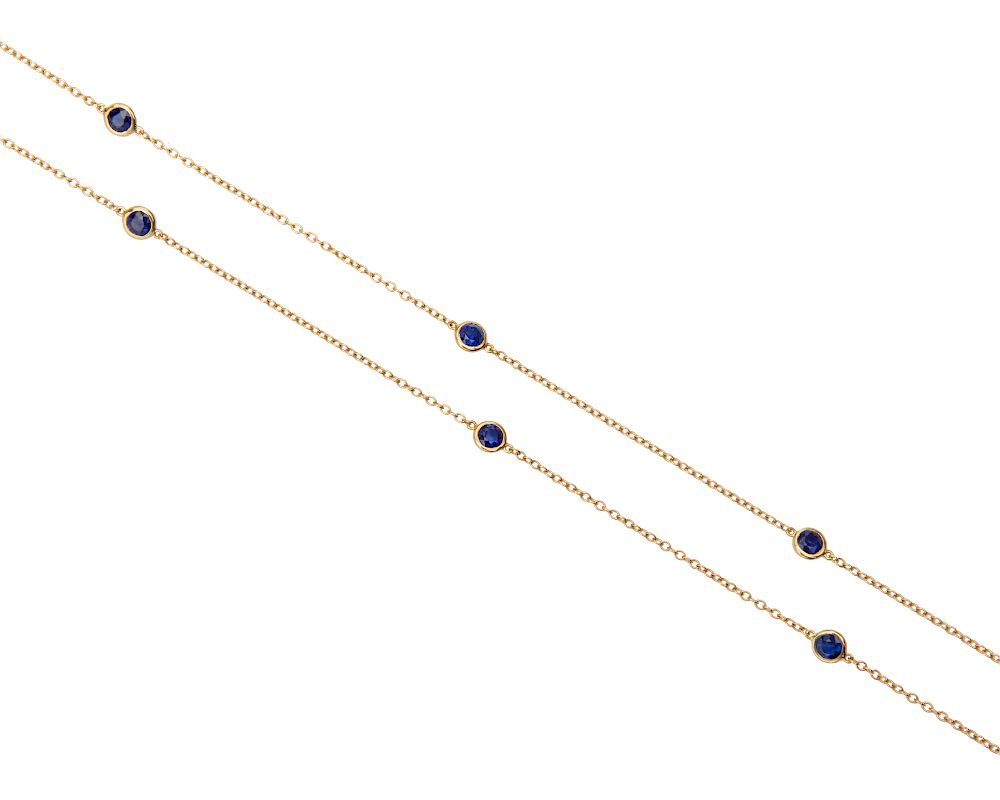 Appraisal: ELSA PERETTI TIFFANY CO K Gold and Sapphire Necklace ELSA