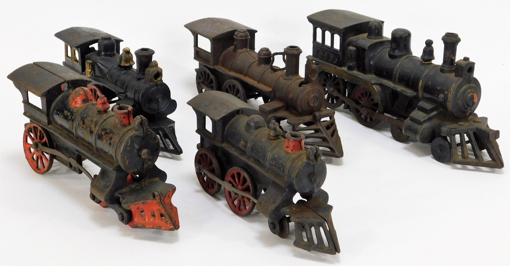 Appraisal: ATTR HUBLEY ANTIQUE AMERICAN CAST IRON TRAINS United States Late