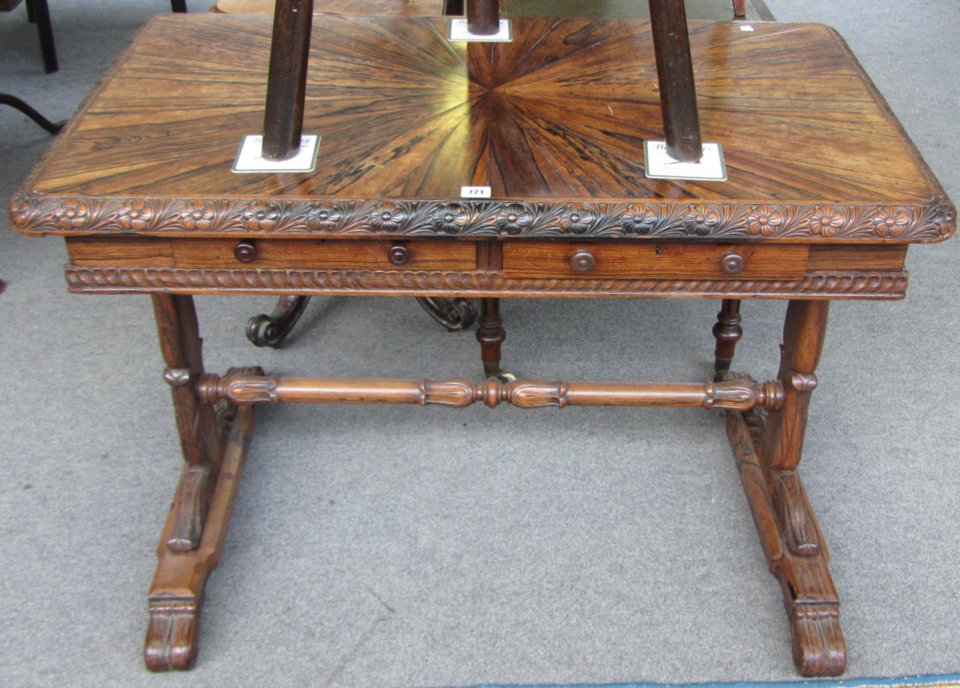 Appraisal: A th century Anglo Indian rosewood library table with a