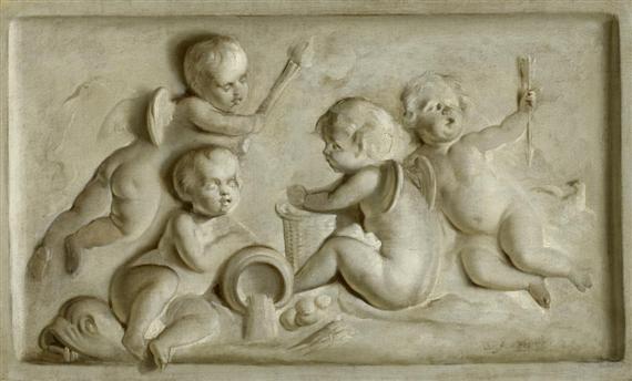 Appraisal: FRENCH SCHOOL TH CENTURY Allegory of the four elements grisaille