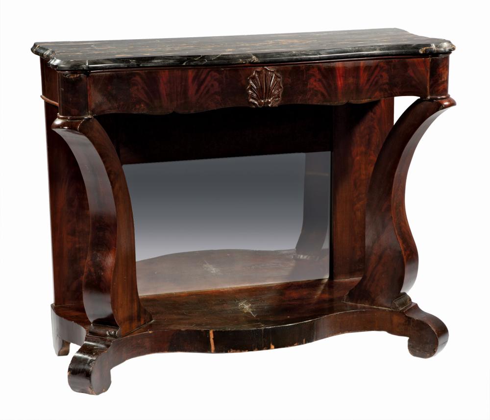 Appraisal: American Late Classical Carved Mahogany Pier Table c New York